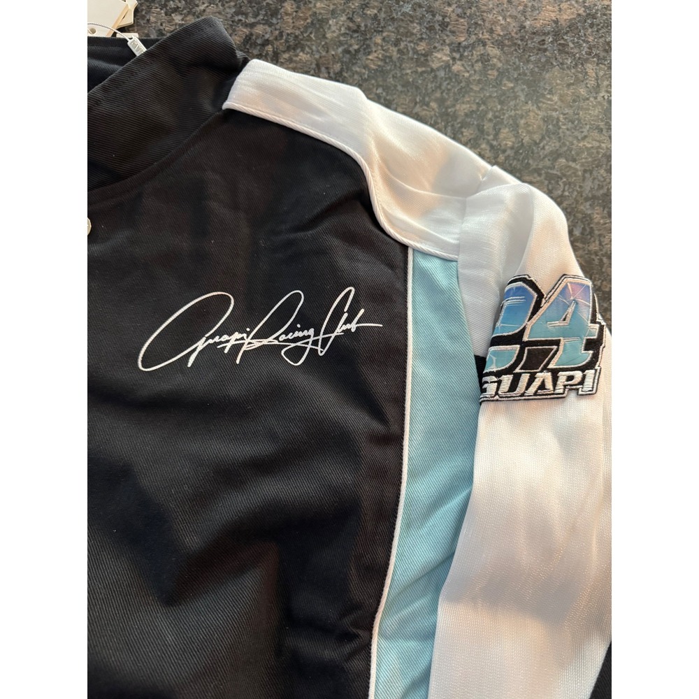 Guapi Racing Club Bomber Jacket Mens XL Black Blue White Colorblock lights up‎